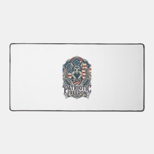 Patriotic German Shepherd Vector Graphic Tee_1 Desk Mat