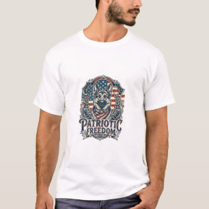 Patriotic German Shepherd Vector Graphic Tee_1 T-Shirt