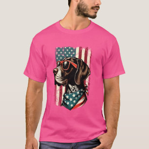 Patriotic German Shorthaired Pointer Dog 4th Of Ju T-Shirt
