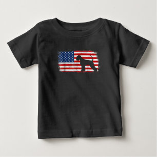 Patriotic Giant Schnauzer American Flag Baby T-Shirt