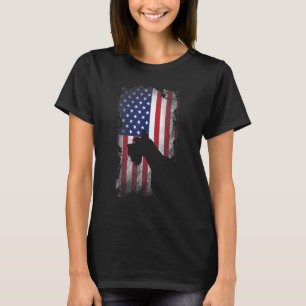 Patriotic Giant Schnauzer American Flag Cool Dog T-Shirt