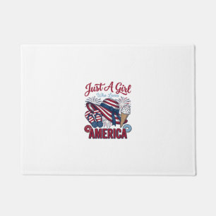Patriotic Girl America Summer Vintage T-Shirt Desi Doormat