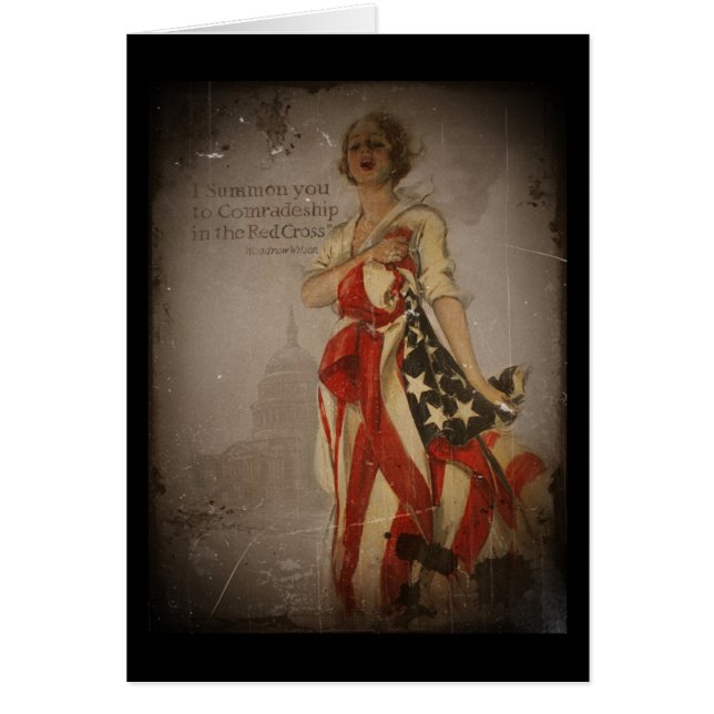 Patriotic Girl Draped in Flag (Front)