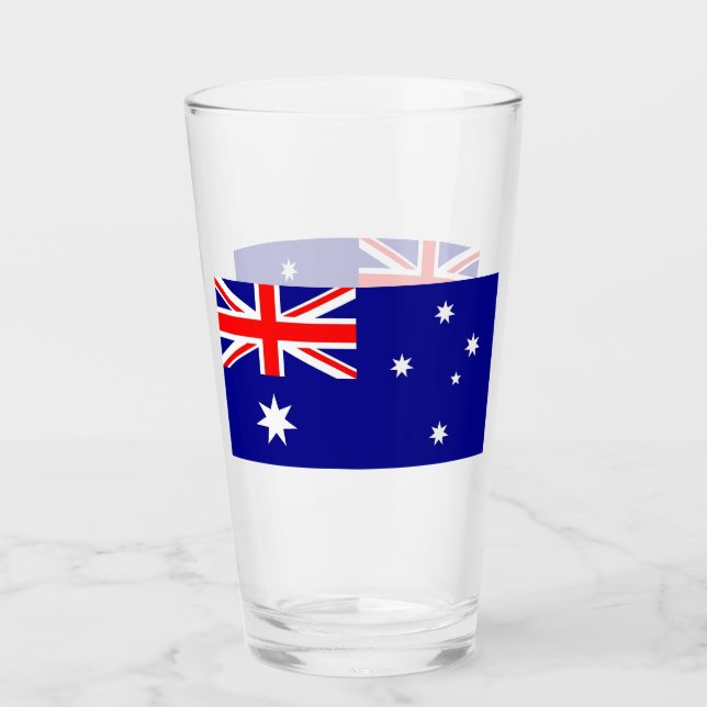 Patriotic glass cup with flag of Australia (Front)