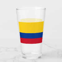 Patriotic glass cup with flag of Colombia