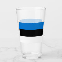 Patriotic glass cup with flag of Estonia