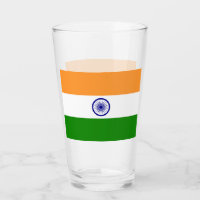 Patriotic glass cup with flag of India