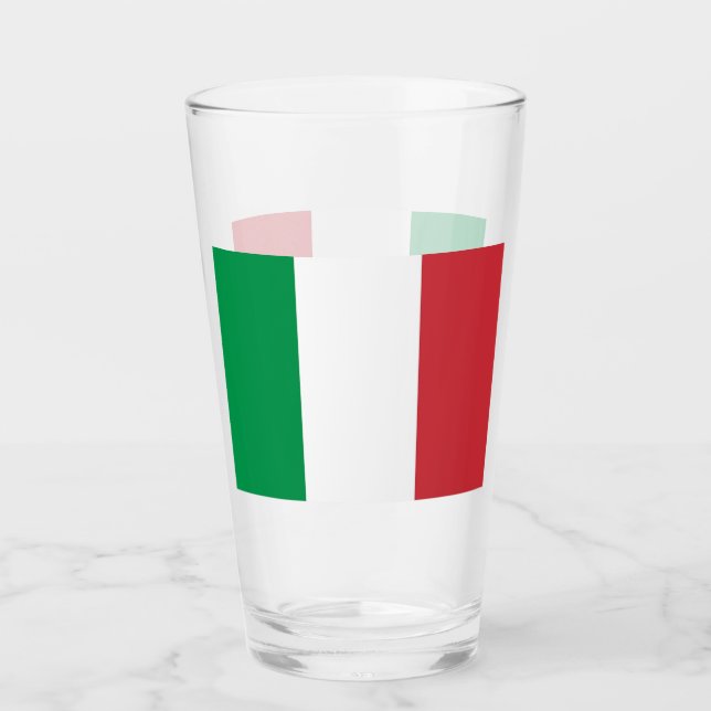 Patriotic glass cup with flag of Italy (Front)