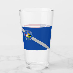 Patriotic glass cup with flag of Las Vegas