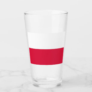 Patriotic glass cup with flag of Poland
