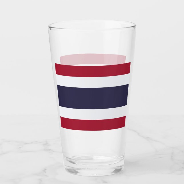 Patriotic glass cup with flag of Thailand (Front)