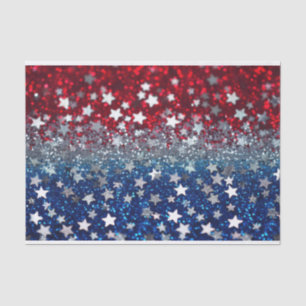 Patriotic Glitter Tissue Paper