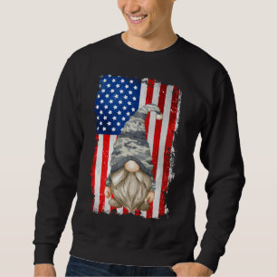 Patriotic Gnome Camouflage Decor For Veteran Ameri Sweatshirt