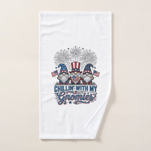 Patriotic Gnome Chillin With My Gnomies Shirt Desi Hand Towel