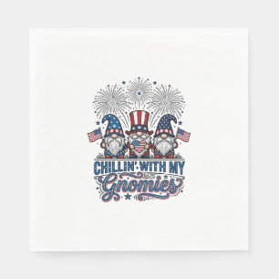 Patriotic Gnome Chillin With My Gnomies Shirt Desi Napkin