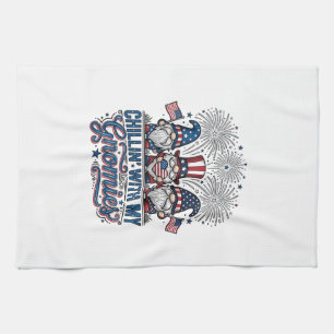Patriotic Gnome Chillin With My Gnomies Shirt Desi Tea Towel