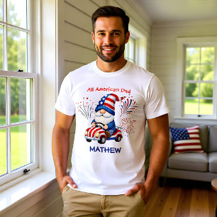 Patriotic Gnome Dad 4th Of July T-Shirt