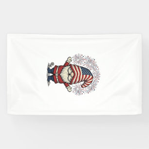 Patriotic Gnome Fireworks Vintage Vector Design_1 Banner