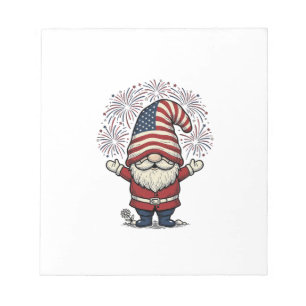 Patriotic Gnome Fireworks Vintage Vector Design_1 Notepad