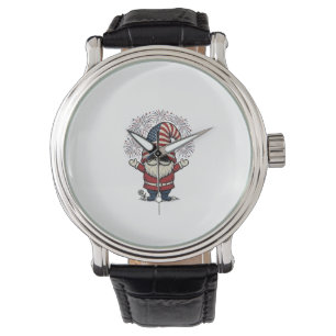 Patriotic Gnome Fireworks Vintage Vector Design_1 Watch