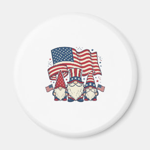 Patriotic Gnome Flag Vintage Engraving Design_1 Magnet