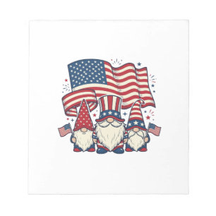 Patriotic Gnome Flag Vintage Engraving Design_1 Notepad