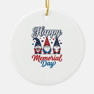 Patriotic Gnome Happy Memorial Day Vintage Shirt D Ceramic Tree Decoration