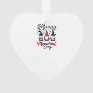 Patriotic Gnome Happy Memorial Day Vintage Shirt D Ornament