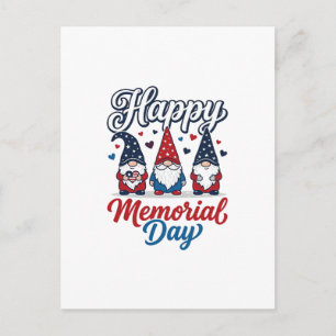 Patriotic Gnome Happy Memorial Day Vintage Shirt D Postcard