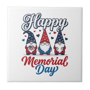 Patriotic Gnome Happy Memorial Day Vintage Shirt D Tile