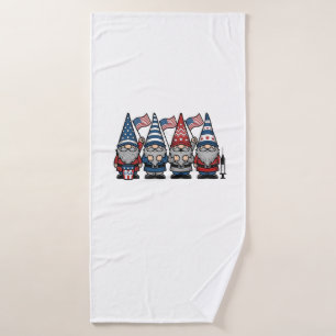 Patriotic Gnome Nurse Vector Vintage Engraving Des Bath Towel