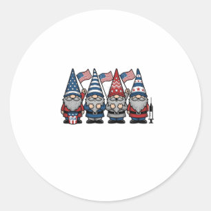 Patriotic Gnome Nurse Vector Vintage Engraving Des Classic Round Sticker