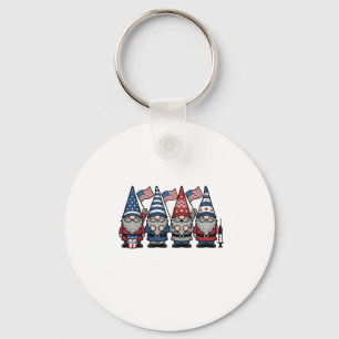 Patriotic Gnome Nurse Vector Vintage Engraving Des Key Ring
