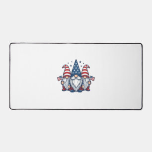 Patriotic Gnome Trio Vintage Vector Design_1 Desk Mat