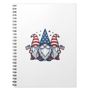 Patriotic Gnome Trio Vintage Vector Design_1 Notebook