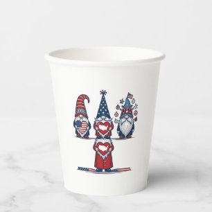 Patriotic Gnome Trio Vintage Vector Design_1 Paper Cups