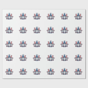 Patriotic Gnome Trio Vintage Vector Design_1 Wrapping Paper