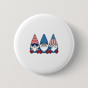 Patriotic Gnome Trio Vintage Vector Shirt Design_1 6 Cm Round Badge