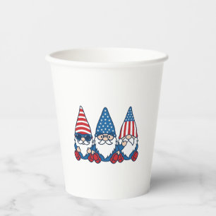 Patriotic Gnome Trio Vintage Vector Shirt Design_1 Paper Cups