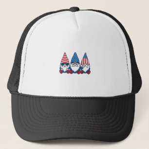 Patriotic Gnome Trio Vintage Vector Shirt Design_1 Trucker Hat