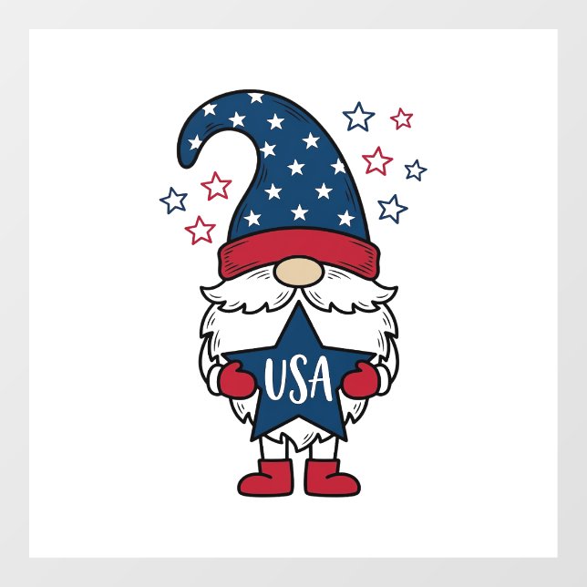 Patriotic Gnome USA Star Vector Shirt Design_1 (Sheet)