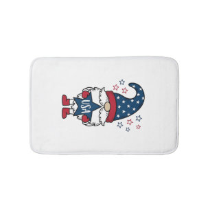 Patriotic Gnome USA Star Vector Shirt Design_1 Bath Mat