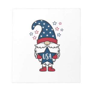 Patriotic Gnome USA Star Vector Shirt Design_1 Notepad