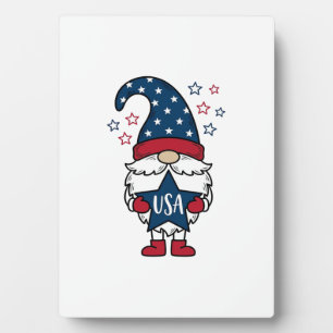 Patriotic Gnome USA Star Vector Shirt Design_1 Plaque