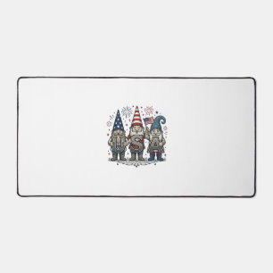 Patriotic Gnome USA Vintage Fourth of July Shirt_1 Desk Mat