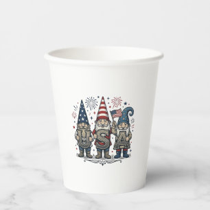 Patriotic Gnome USA Vintage Fourth of July Shirt_1 Paper Cups