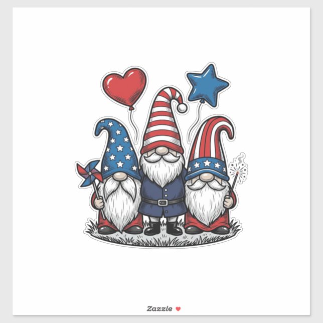 Patriotic Gnome Vintage Engraving Vector Design_1 (Sheet)