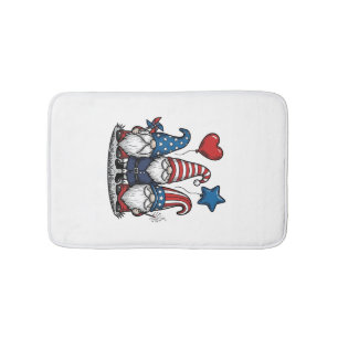 Patriotic Gnome Vintage Engraving Vector Design_1 Bath Mat