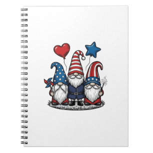 Patriotic Gnome Vintage Engraving Vector Design_1 Notebook