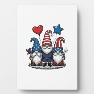 Patriotic Gnome Vintage Engraving Vector Design_1 Plaque